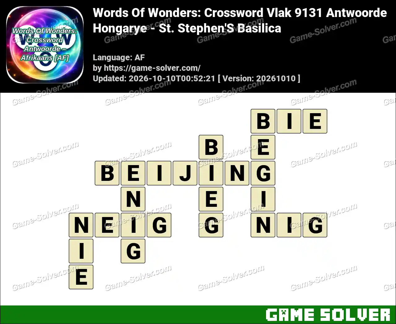 Words Of Wonders: Crossword Vlak 9131 Antwoorde – Hongarye – St. Stephen’S Basilica